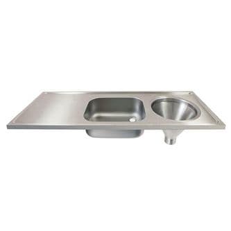 H&L Combined Sink & Sluice / Slop Hopper with Exposed Cistern & Panels - Left-Hand Drainer