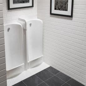 Healey & Lord 2 Station Back Inlet Niagara Floor Standing Slab Urinal Fused Run