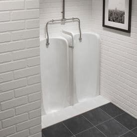 Healey & Lord 2 Station Top Inlet Niagara Traditional Slab Urinal Fused Run