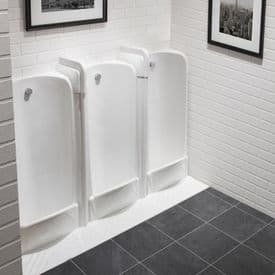 Healey & Lord 3 Station Back Inlet Niagara Floor Standing Slab Urinal Fused Run