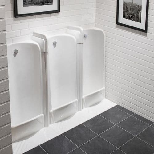 Healey & Lord 3 Station Back Inlet Niagara Floor Standing Slab Urinal Fused Run