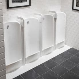 Healey & Lord 4 Station Back Inlet Niagara Floor Standing Slab Urinal Fused Run