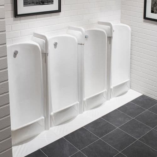 Healey & Lord 4 Station Back Inlet Niagara Floor Standing Slab Urinal Fused Run