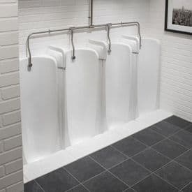 Healey & Lord 4 Station Top Inlet Niagara Traditional Slab Urinal Fused Run