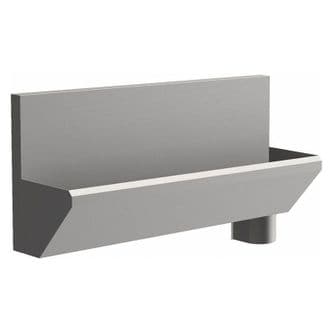 2 User 1600mm H&L Surgeons Scrub Trough Sink - HBN 00-10 & HTM 64 - High-Back, Right Hand Waste