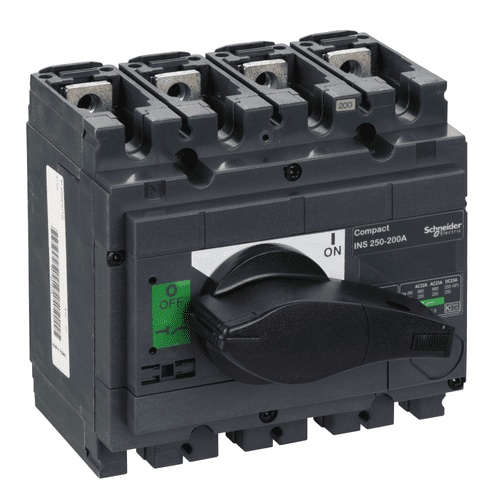 31103 Schneider Electric Switch Disconnector, Compact Ins250-160 , 160 A, Standard Version With Black Rotary Handle, 4 Poles (56)