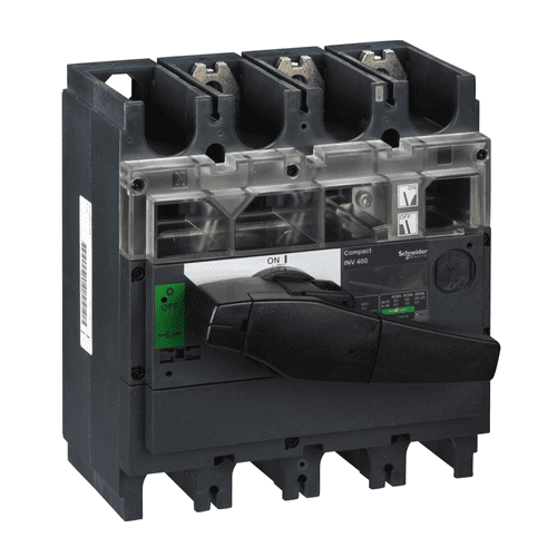 31170 Schneider Electric Switch Disconnector, Compact Inv400, Visible Break, 400 A, Standard Version With Black Rotary Handle, 3 Poles (56)