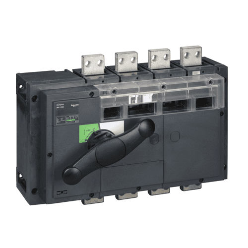 31363 Schneider Electric Switch Disconnector, Compact Inv1250, Visible Break, 1250 A, Standard Version With Black Rotary Handle, 4 Poles (56)