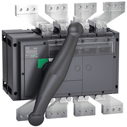 31369 Schneider Electric Switch Disconnector, Compact Inv2500, Visible Break, 2500 A, Standard Version With Black Rotary Handle, 4 Poles (56)
