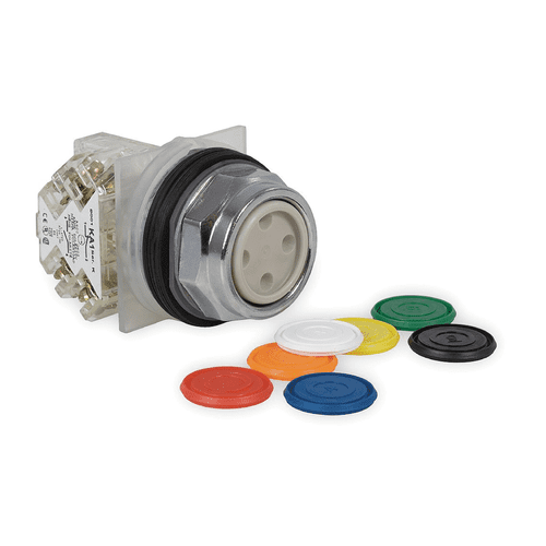 9001KR1UH13 Schneider Electric Push button, Harmony 9001K, metal, flush, 7 colours choice, 30mm, spring return, 1 C/O
