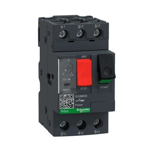 GV2ME08 Schneider Electric Motor Circuit Breaker, Tesys Gv2, 3P, 2.5-4 A, Thermal Magnetic, Screw Clamp Terminals (42)