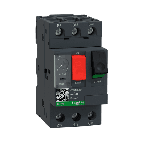 GV2ME10 Schneider Electric Motor Circuit Breaker, Tesys Gv2, 3P, 4-6.3 A, Thermal Magnetic, Screw Clamp Terminals (42)