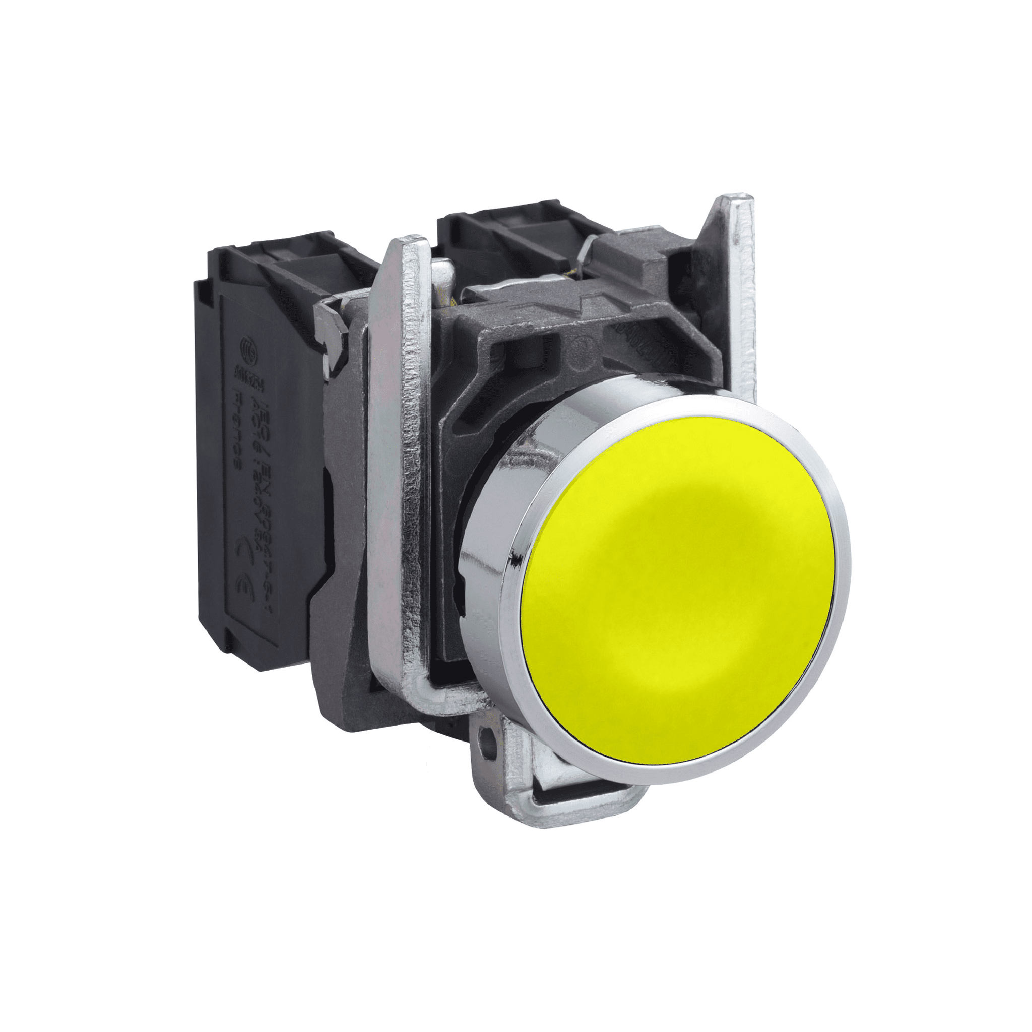 XB4BA51 Schneider Electric Push button Harmony XB4 metal flush yellow ...