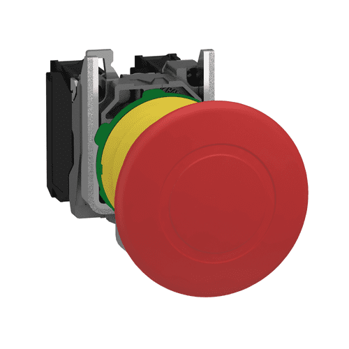 XB5AT845 Schneider Electric Emergency stop switching off, Harmony XB5, plastic, red mushroom 40mm, 22mm trigger latching push pull, 1NO+1NC