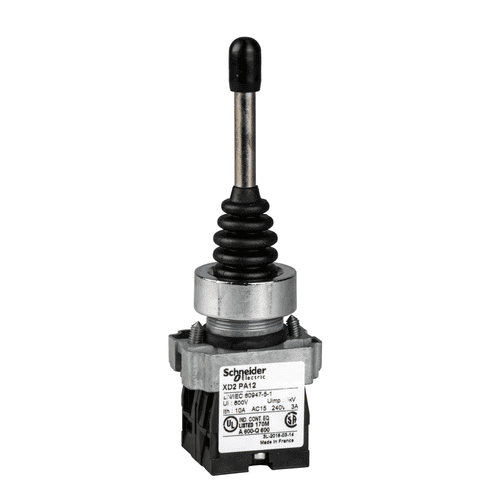 XD2PA22 Schneider Electric Complete joystick controller, Harmony XD2, 22mm, 2 directions, 1NO per direction, with return position 0