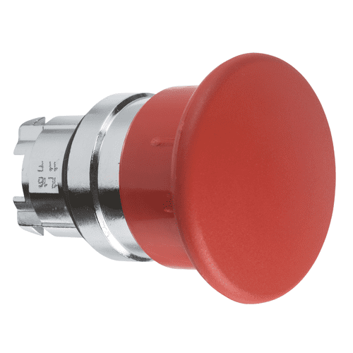 ZB4BC4 Schneider Electric Head for non illuminated pushbutton, Harmony XB4, mushroom 40mm, metal, red, 22mm, spring return (46)