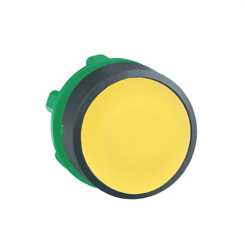 ZB5AA5 Schneider Electric Head for non illuminated push button, Harmony XB5, plastic, flush, yellow, 22mm, spring return, unmarked