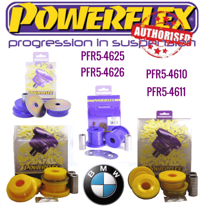 For BMW E46 / E83 / Z4 Powerflex Rear Subframe & Diff Bushes Kit Pfr5-4625/4626/4610/4611