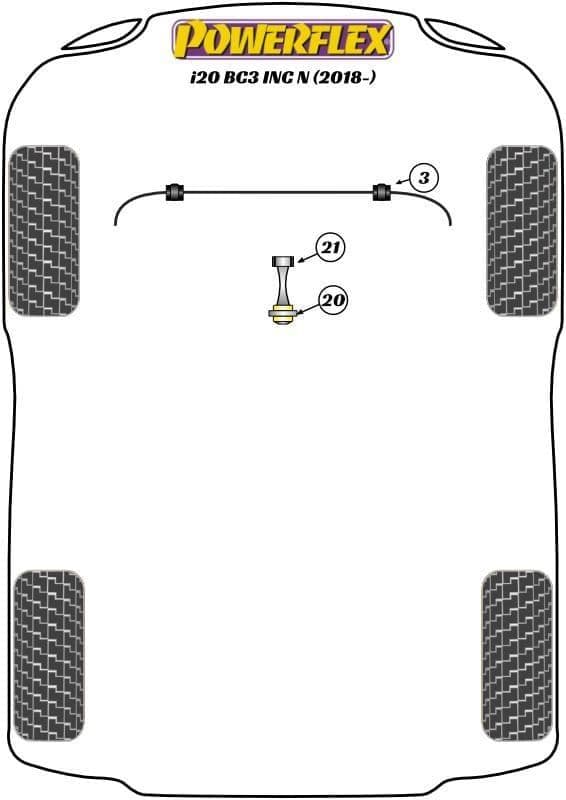 For Hyundai i20 BC3 nc N Powerflex Lower Torque Mount Bush - Track ...