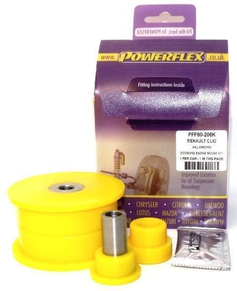 Powerflex Dog Bone Engine Mount Bush Kit PFF60-206K for Renault Clio II inc 172 & 182 (1998-2012)