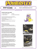 Powerflex Front Lower Engine Mount Bush Kit 12mm PFF19-806-12 for Ford Focus Mk1 RS