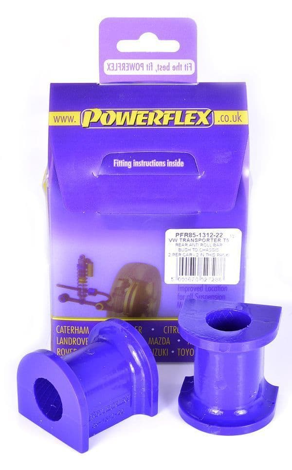 Powerflex Rear Anti Roll Bar Bush to Chassis 22mm PFR85-1312-22 for VW T6 Transporter (2015 - )