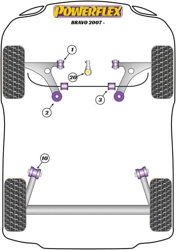 Fiat Bravo (2007 - ) Powerflex Suspension Bush
