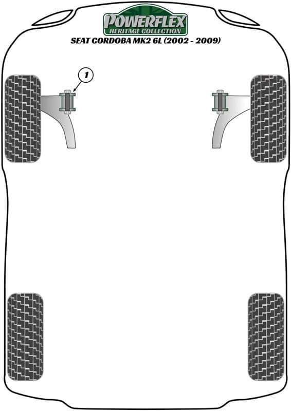 Seat Cordoba MK2 6L (2002 - 2009) Powerflex Heritage Grey Suspension bushes