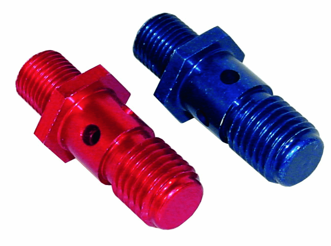 ALLOY BANJO STUB M10 X 1 SFT - 12X1.5 (BLUE) BFU009