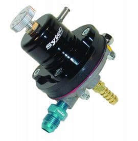 Sytec 1:1 Motorsport Fuel Pressure Regulator 2-6 bar Jic 6 - 8mm MSV002BK (Black)