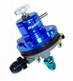 Sytec 1:1 Motorsport Fuel Pressure Regulator 2-6 bar Jic 8 - Jic 6 MSV004B (Blue)