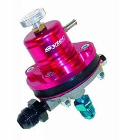 Sytec 1:1 Motorsport Fuel Pressure Regulator 2-6 bar Jic 8 - Jic 6 MSV004R (RED)