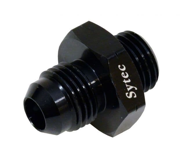 Sytec Alloy Straight Fuel Union Male/Male (Black) 14x1.5 - Jic6 (AN6) BFU214