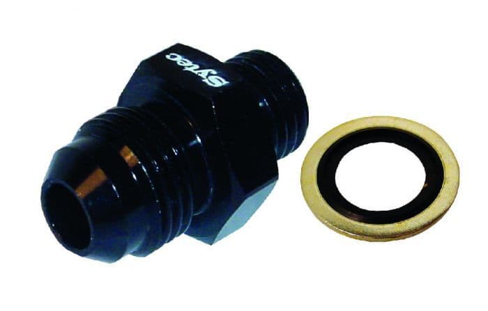 Sytec Alloy Straight Fuel Union Male/Male (Black) 14x1.5 - Jic6 BFU213