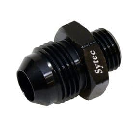 Sytec Alloy Straight Fuel Union Male/Male (Black) 14x1.5 - Jic8 (AN8)  BFU217