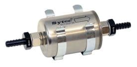 Sytec Competition Fuel Filter with Black 8mm tails in/Out with mounting Clips SSFMC207