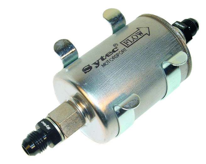 SYTEC MOTORSPORT FUEL FILTER WITH JIC 6 TAILS WITH MOUNTING CLIPS SSFMC001