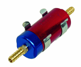 SYTEC SMALL BULLET FUEL FILTER (RED) 10MM TAILS SBF003R