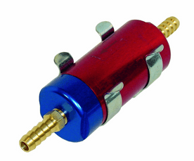 SYTEC SMALL BULLET FUEL FILTER (RED) 8MM TAILS SBF002R