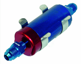 SYTEC SMALL BULLET FUEL FILTER WITH JIC6 UNIONS (BLUE) SBF004B