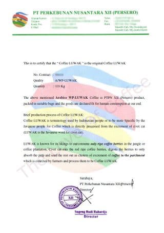 Kopi Luwak | Luwak Coffee | Civet Cat Coffee | Civet Coffee | Cat Poop Coffee