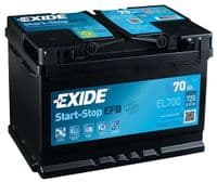 Exide EL700 12v 70Ah 720A EFB Stop Start Battery (096 EFB) From £76.66 EX VAT Buy Online from The Battery Shop