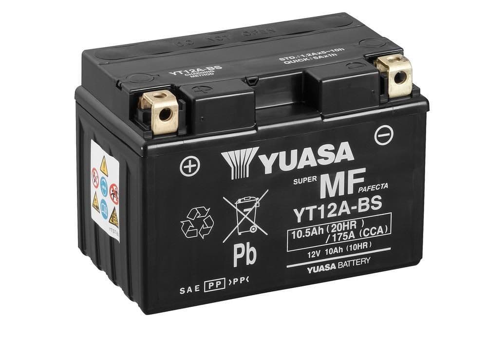 Batería Moto Yuasa YT12A-BS - Sin Mantenimiento - 12 V 10 Ah - Dimensiones: 150 X 87 X 106 Mm Compatible Con CAGIVA Raptor (all Models) 1000 2007KYMCO People GT 125