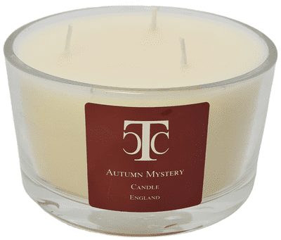 Autumn Mystery Scented Candle 3 wick Glass Bowl 80 hour