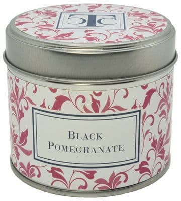 Black Pomegranate Scented Candle Tin 35 hour