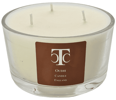 Oudh Scented Candle 3 wick Glass Bowl 80 hour