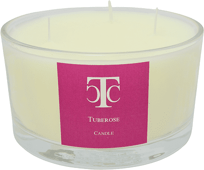 Tuberose Scented Candle 3 wick Glass Bowl 80 hour
