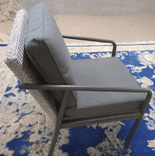 Algarve Metal & Seagrass Chair with Outdoor Fabric
