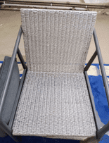 Algarve Metal & Seagrass Chair with Outdoor Fabric