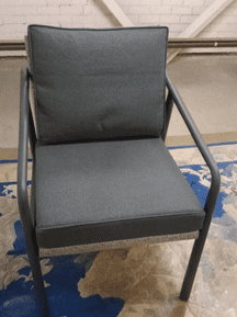 Algarve Metal & Seagrass Chair with Outdoor Fabric